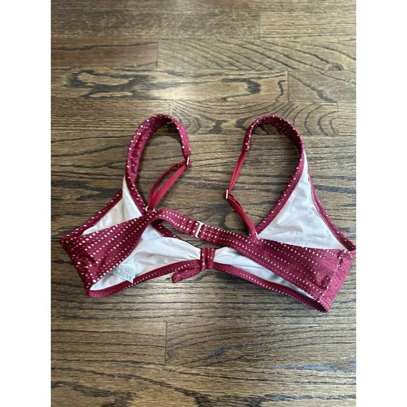 Abercrombie & Fitch Laser Cut Red Bikini Top with Adjustable Straps Size Large - Picture 2 of 7